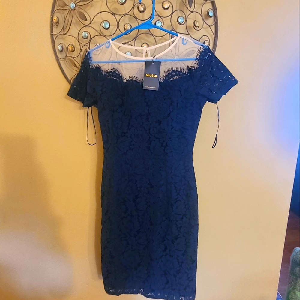 Navy lace dress size small